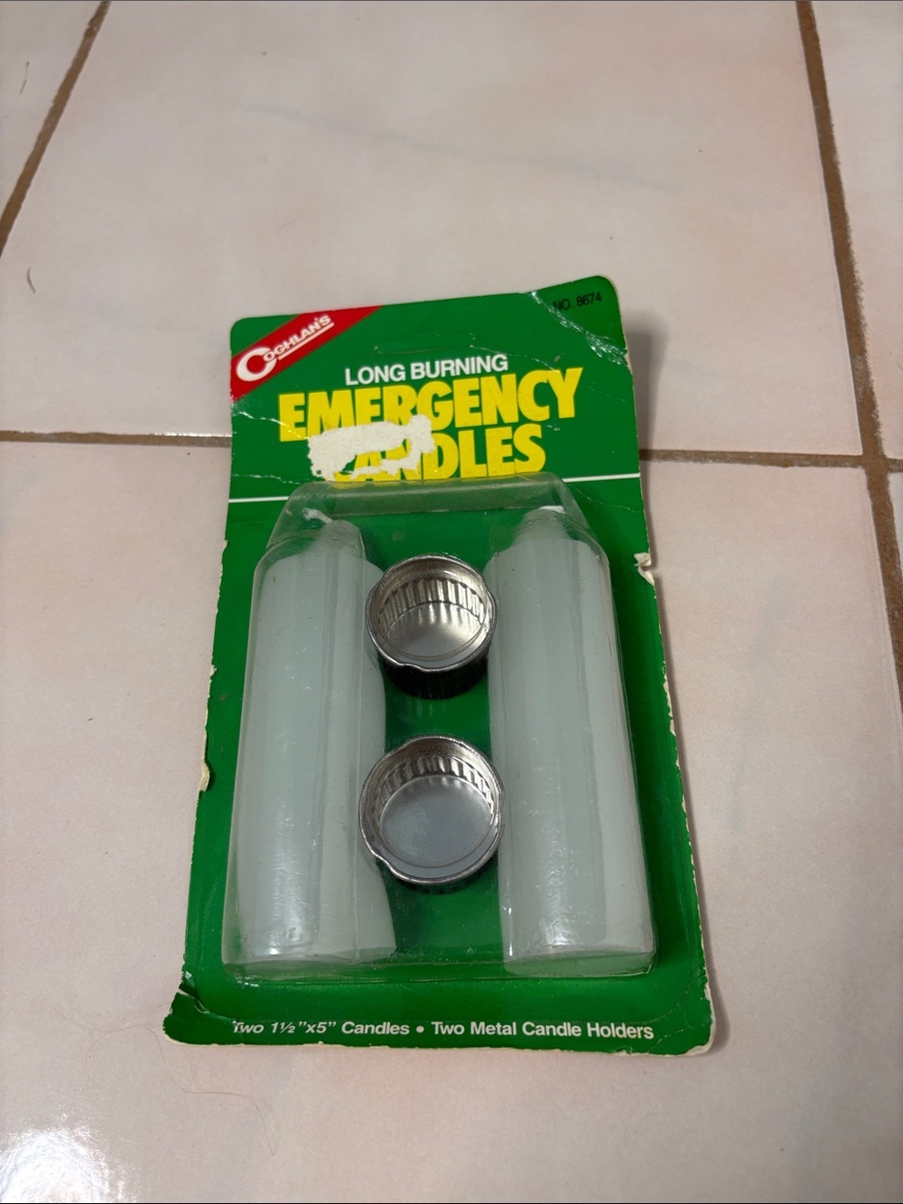 Coghlan’s White Emergency Candles - Long Burning (2 Pack). Vintage